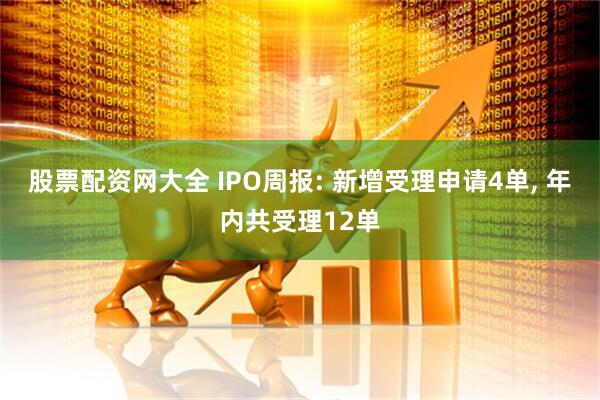 股票配资网大全 IPO周报: 新增受理申请4单, 年内共受理12单