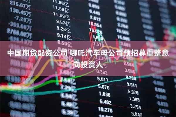 中国期货配资公司 哪吒汽车母公司预招募重整意向投资人